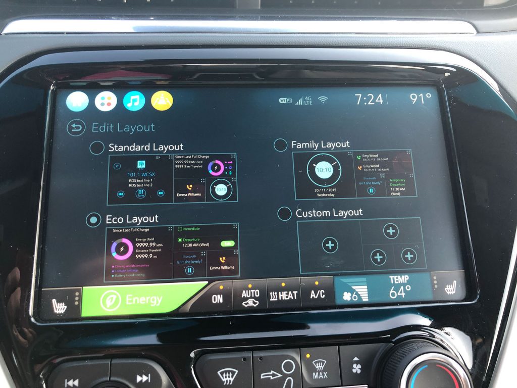 Інформаційно-розважальний екран Chevy Bolt Premier EV 2020